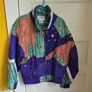 Colorful Patchwork Jacket with Embellishments